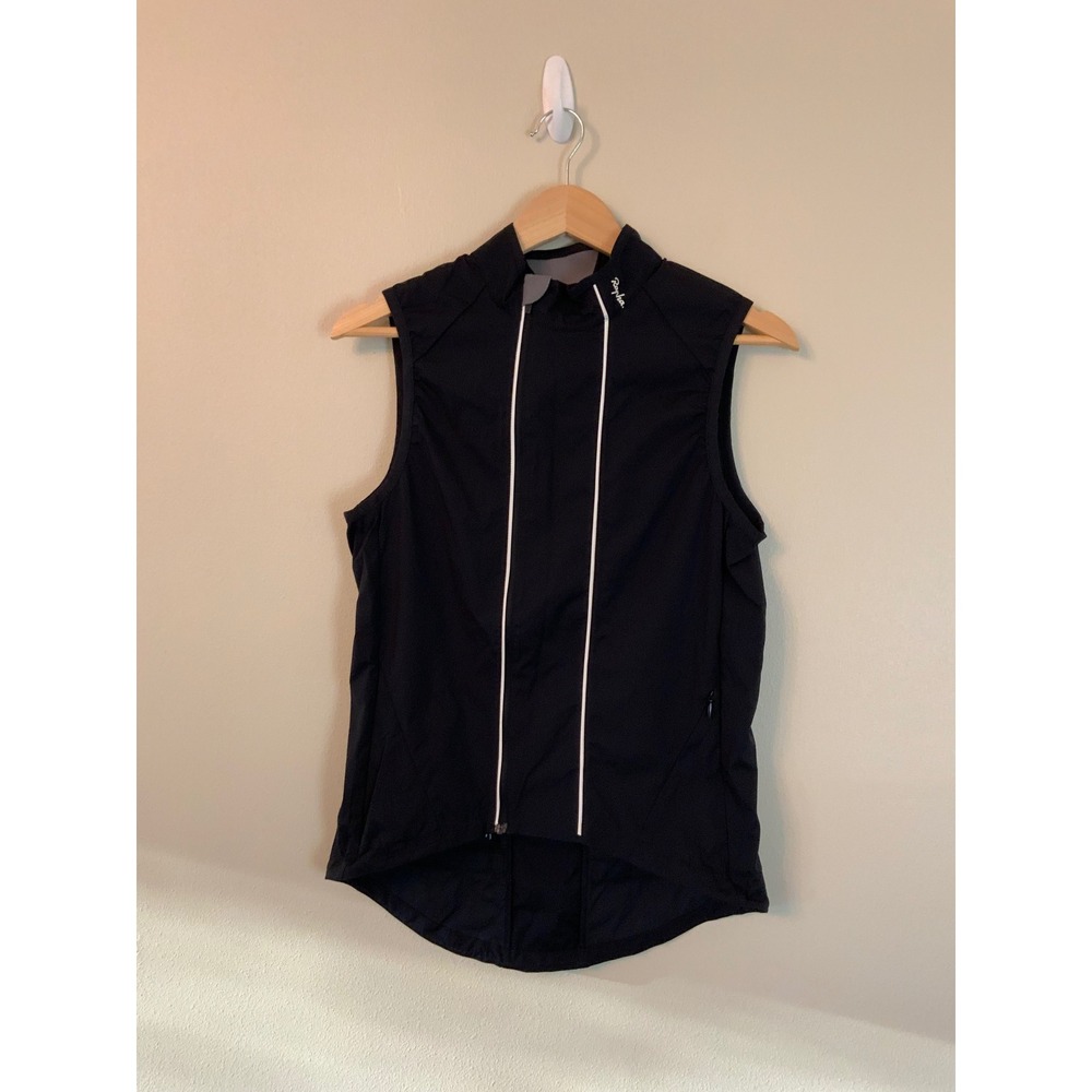 Rapha Classic Gilet Cycling Vest Women Small Black Full Zip Reflective Windproof